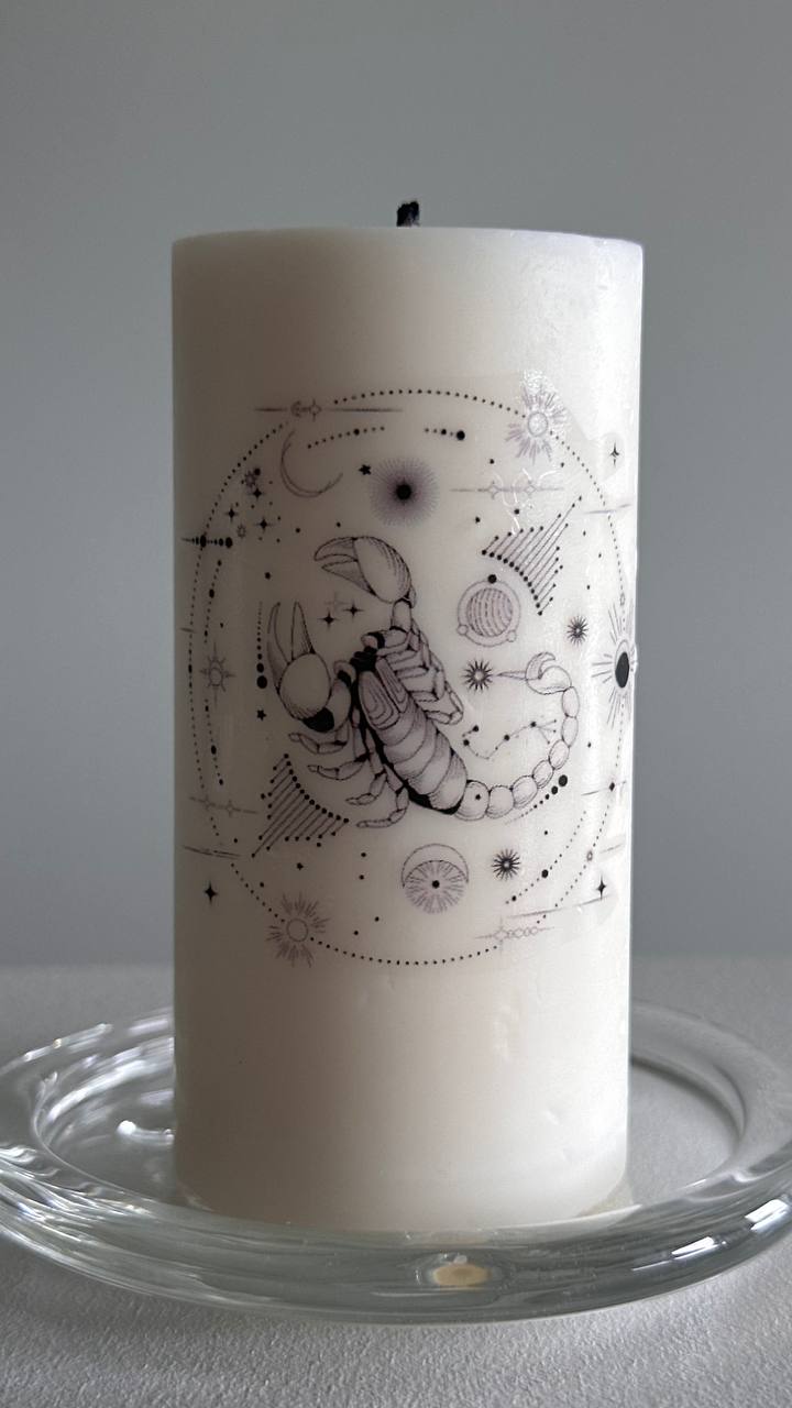 Zodiac Decor Soy Wax Pillar Candle